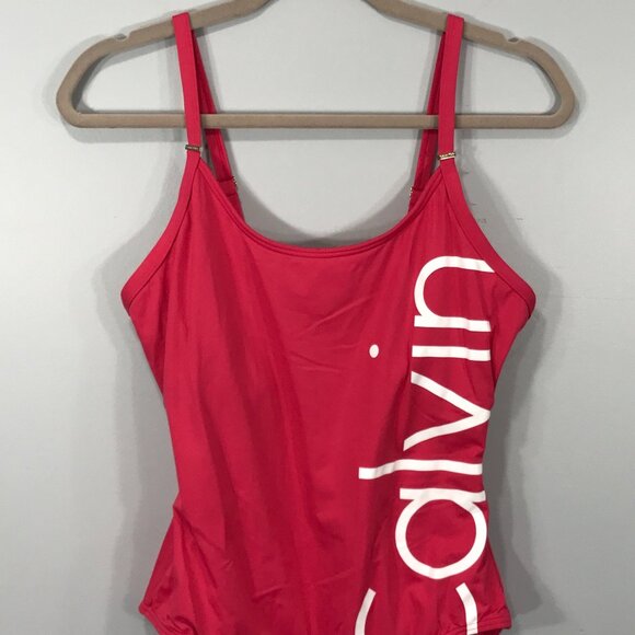 Calvin Klein Red One Piece Swimsuit - Picture 1 of 11